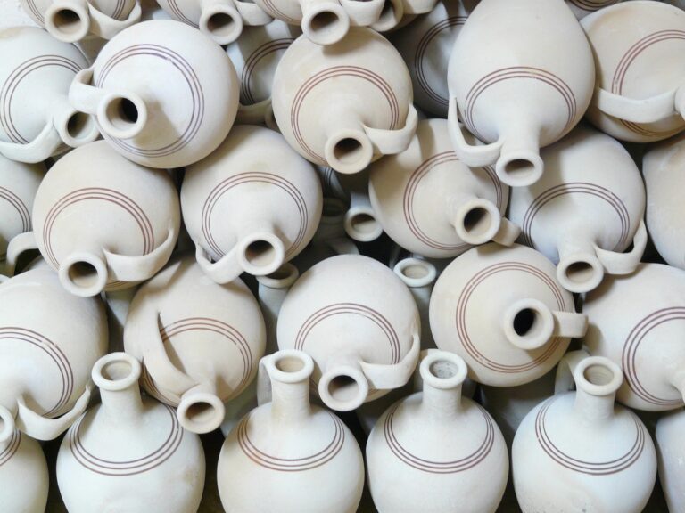 handmade ceramic planters collection shelf