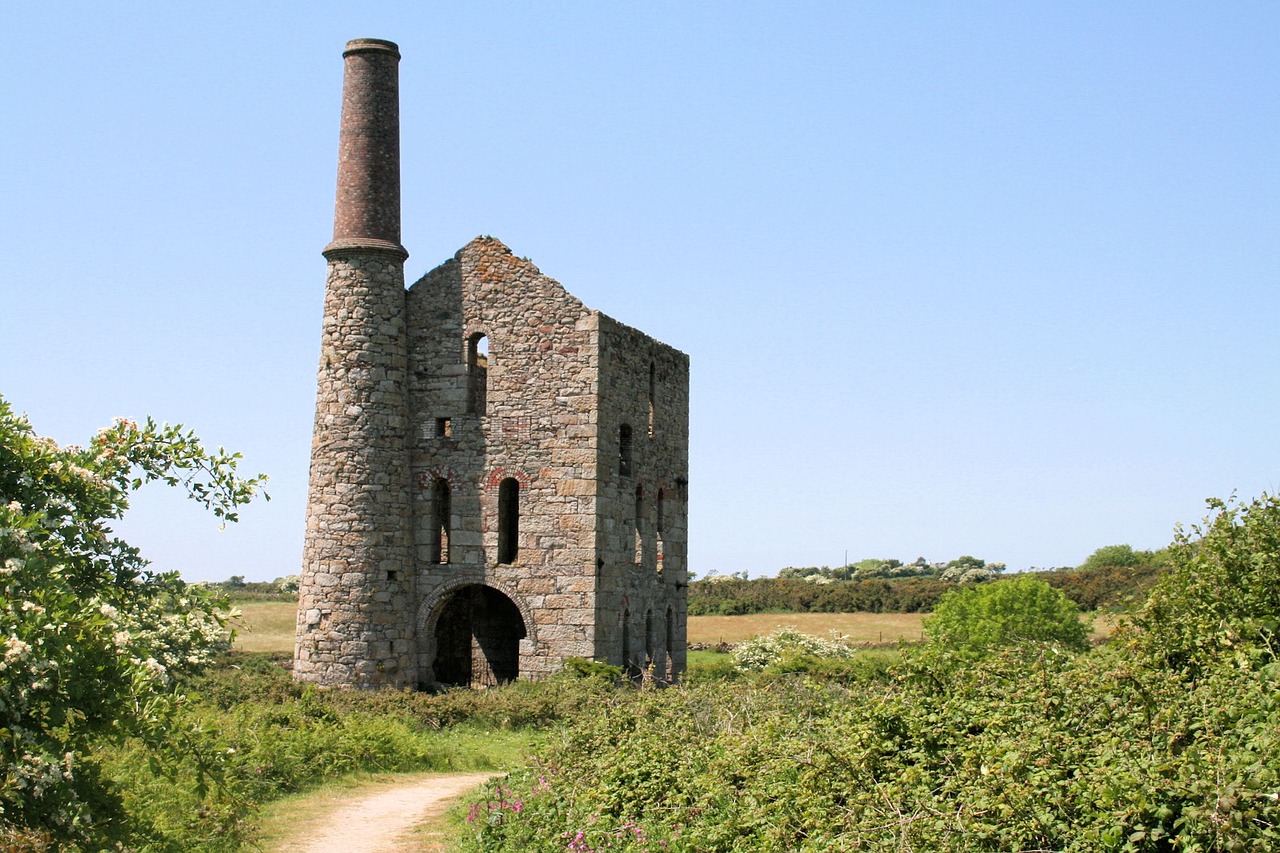 cornwall, mining, mine, england, uk, tin, travel, landscape, engine, cornish, british, chimney, ruin, heritage, landmark