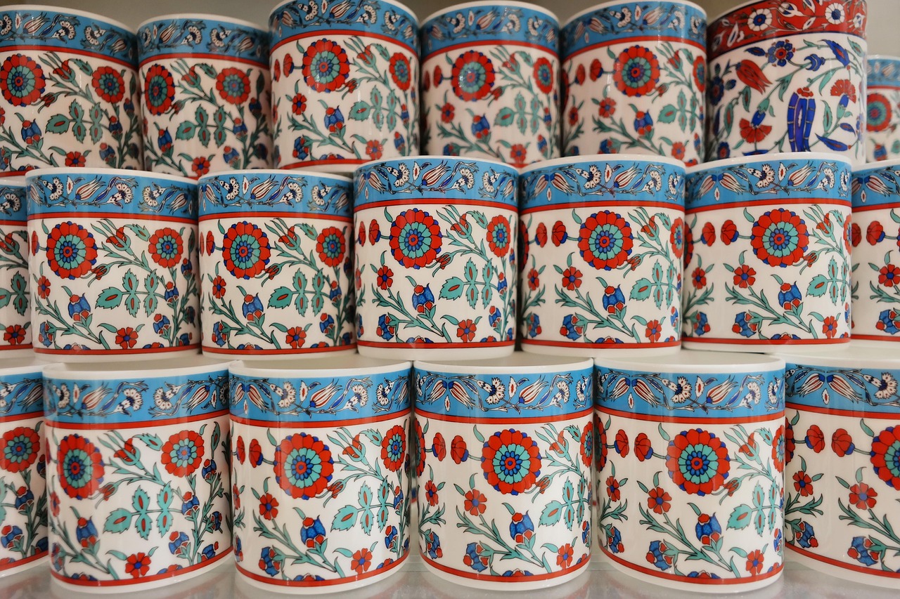 cup, souvenir, ornament, colourful, decoration, design, ceramic, style, collection, decorative, pattern, store, accessor