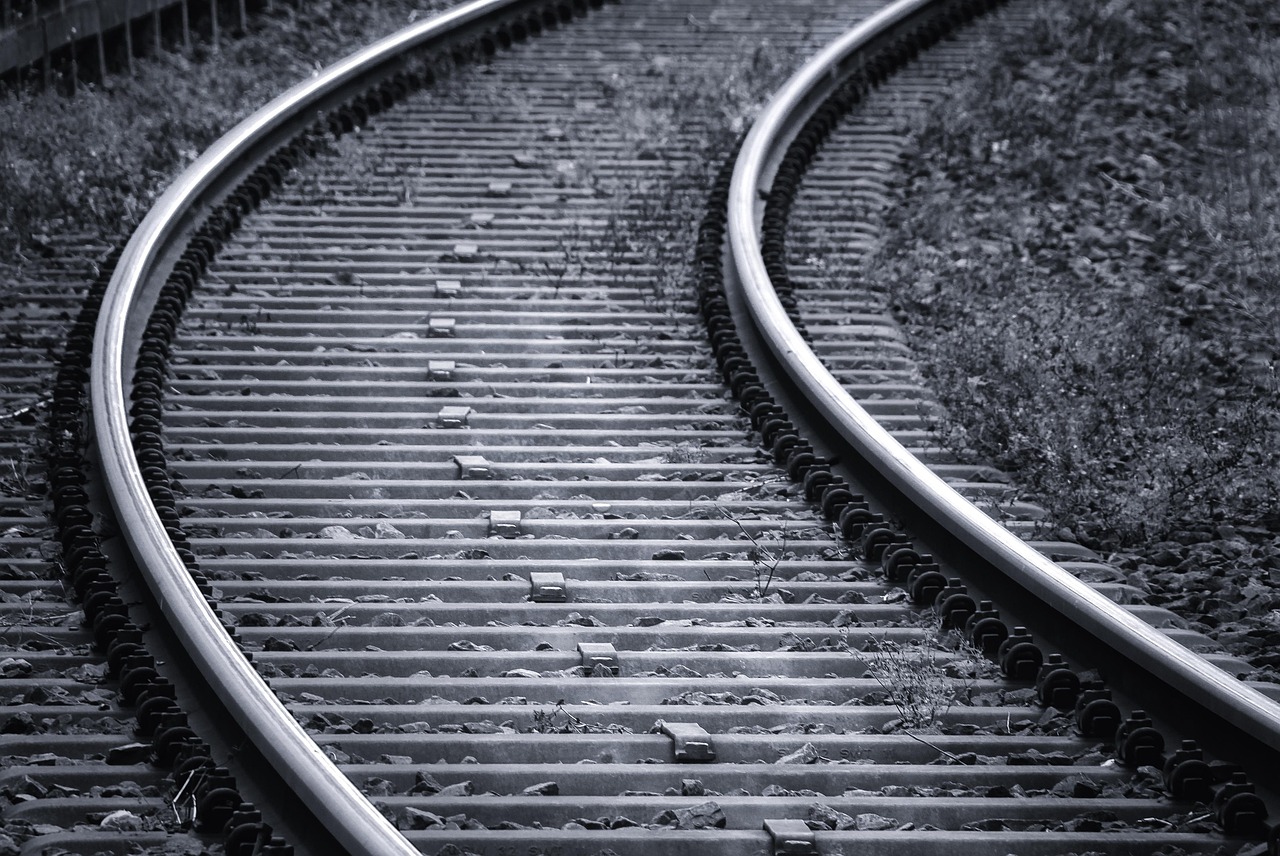 railway tracks, travel, rails, railroad tracks, track, train, railway, route, monochrome, train, train, train, train, tr